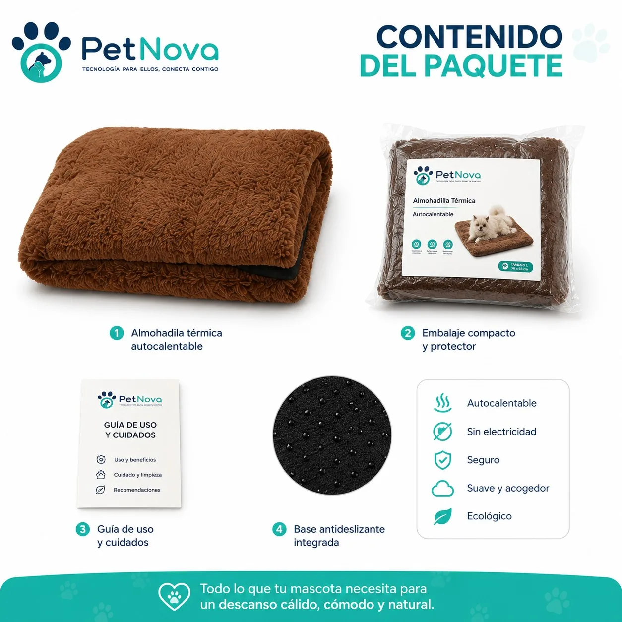 Almohadilla Térmica Autocalentable para Mascotas