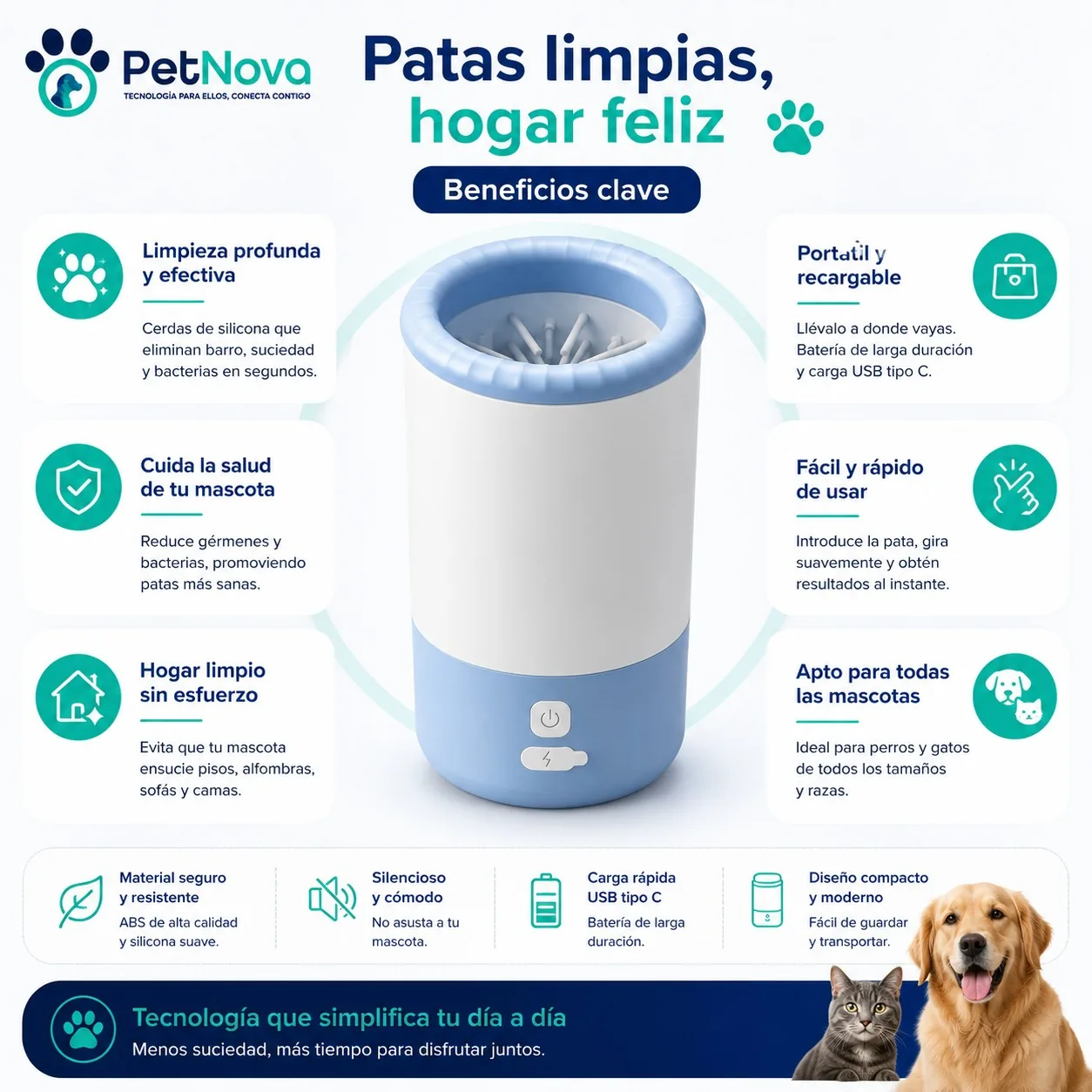 Limpiador Automático de Patas para mascotas  