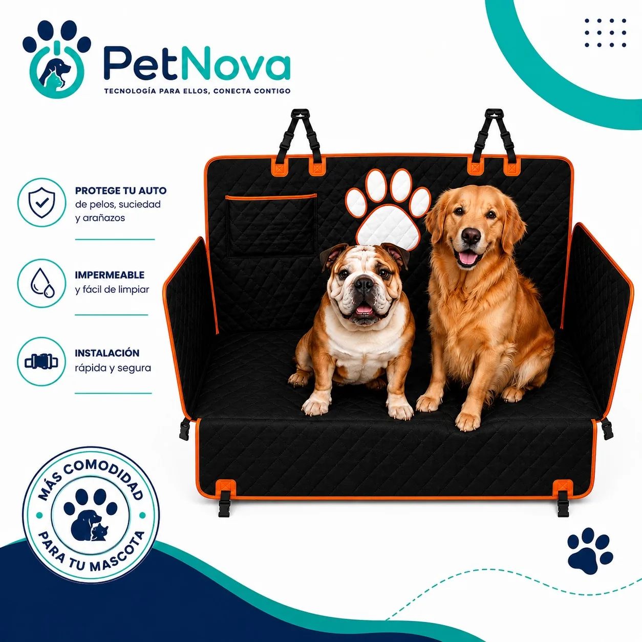 Funda Premium para Asiento de Auto para Mascotas