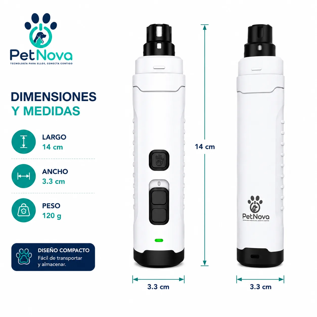 Limadors de Uñas Eléctrico para Mascotas PetNova