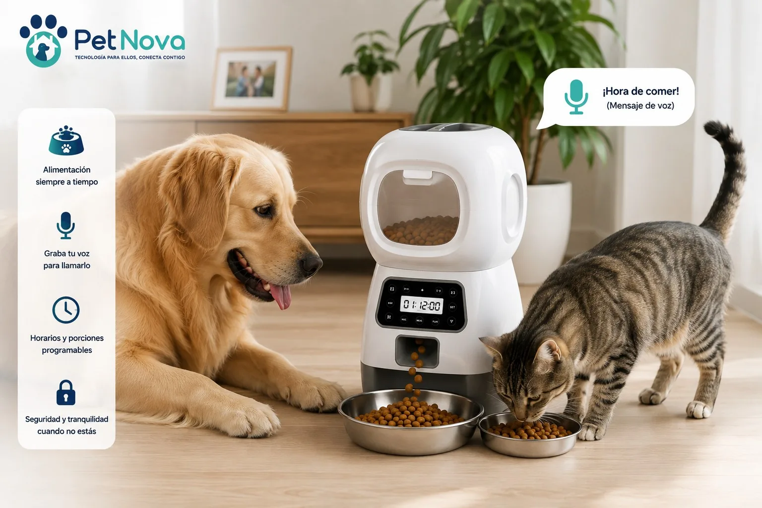 Dispensador de Comida Automática para Mascotas 
