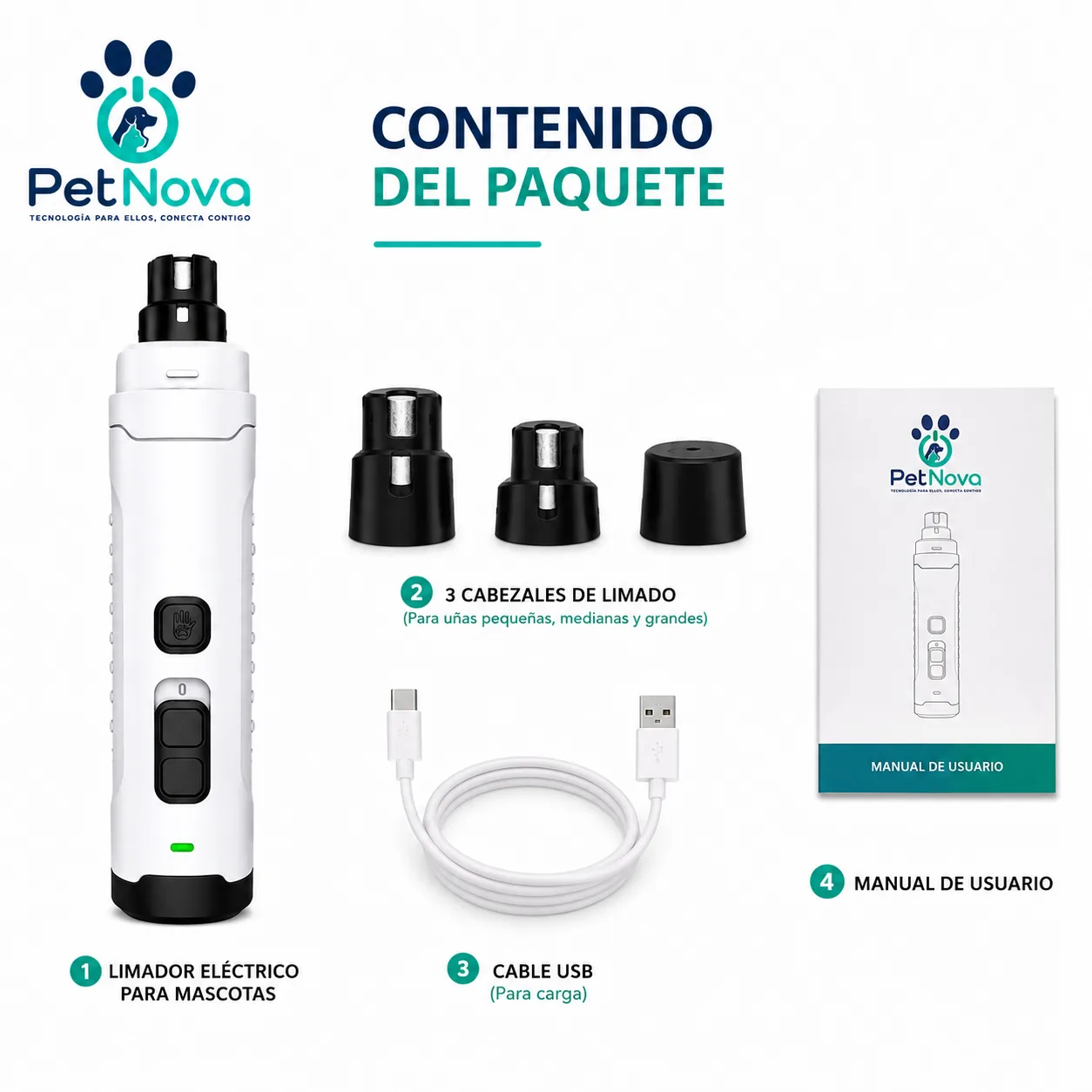 Limadors de Uñas Eléctrico para Mascotas PetNova