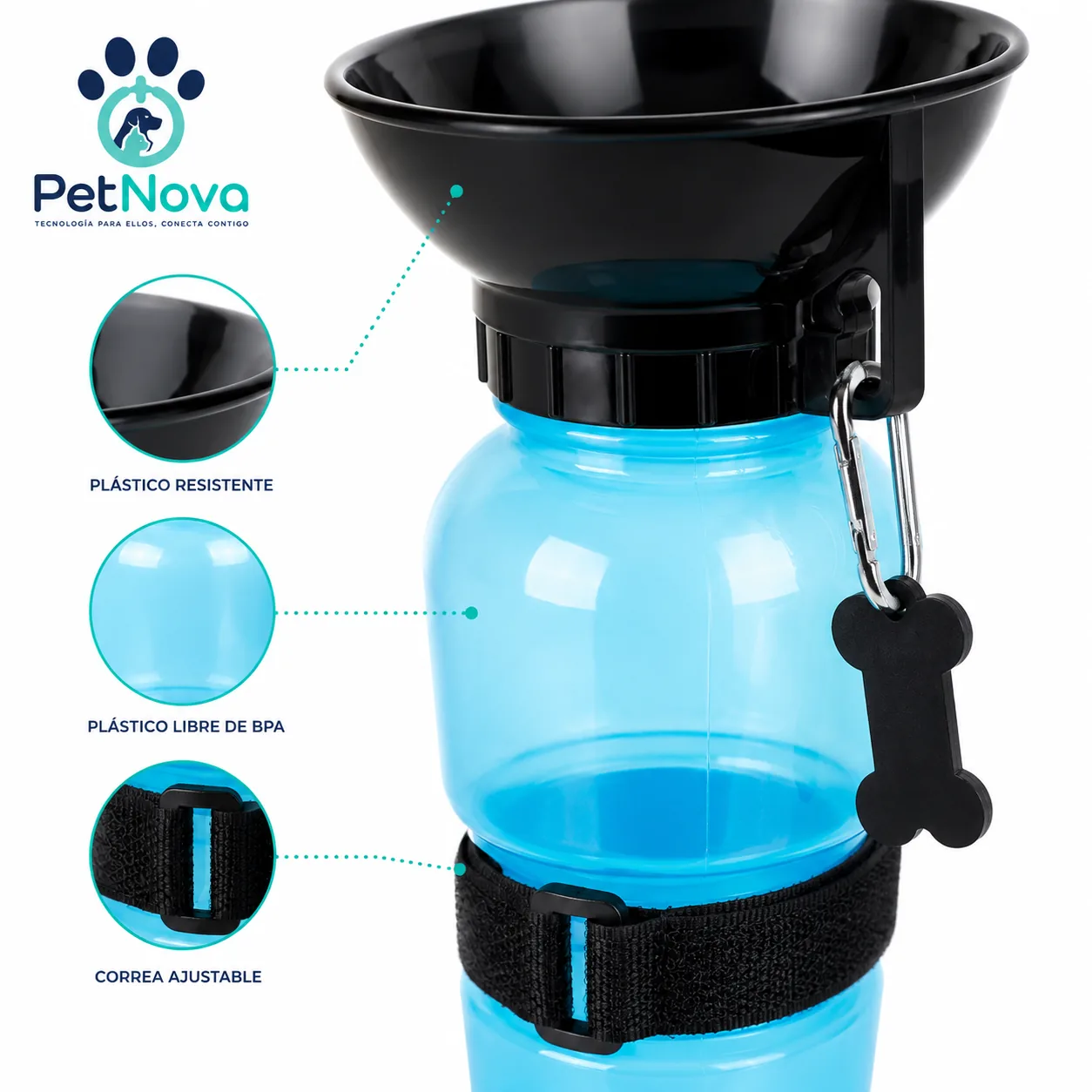 Bebedero Portaltil para Perros PetNova