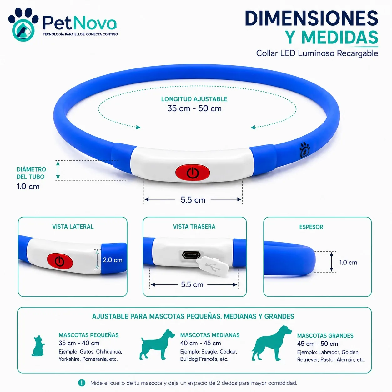 Colla Led Luminoso para Mascotas