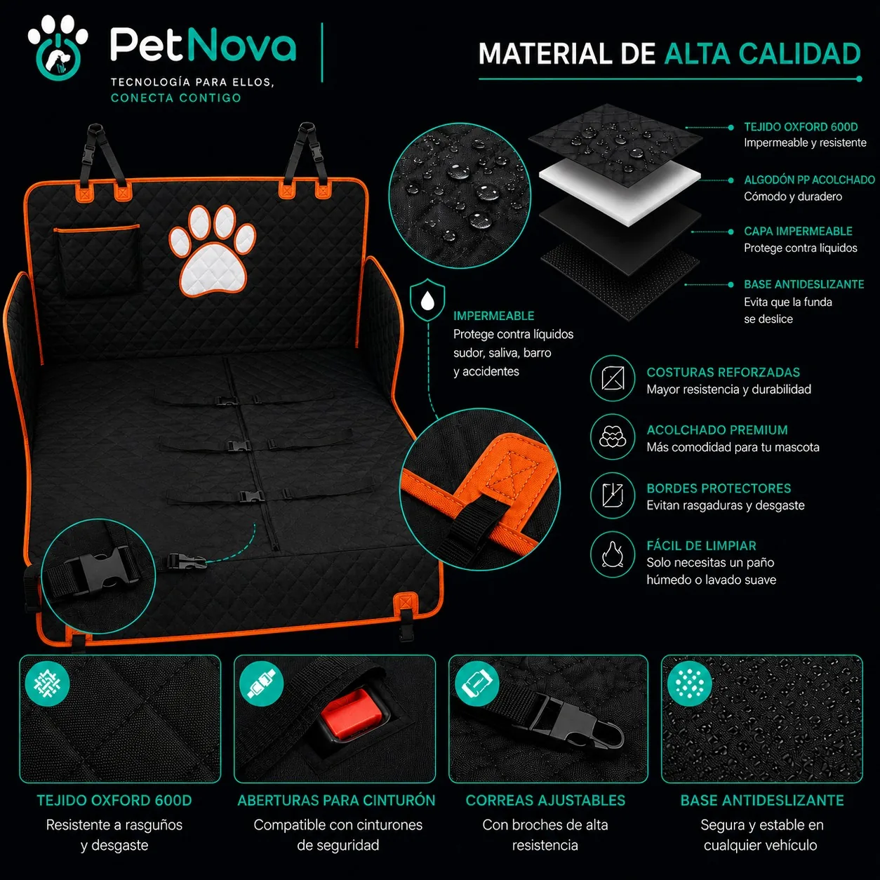 Funda Premium para Asiento de Auto para Mascotas