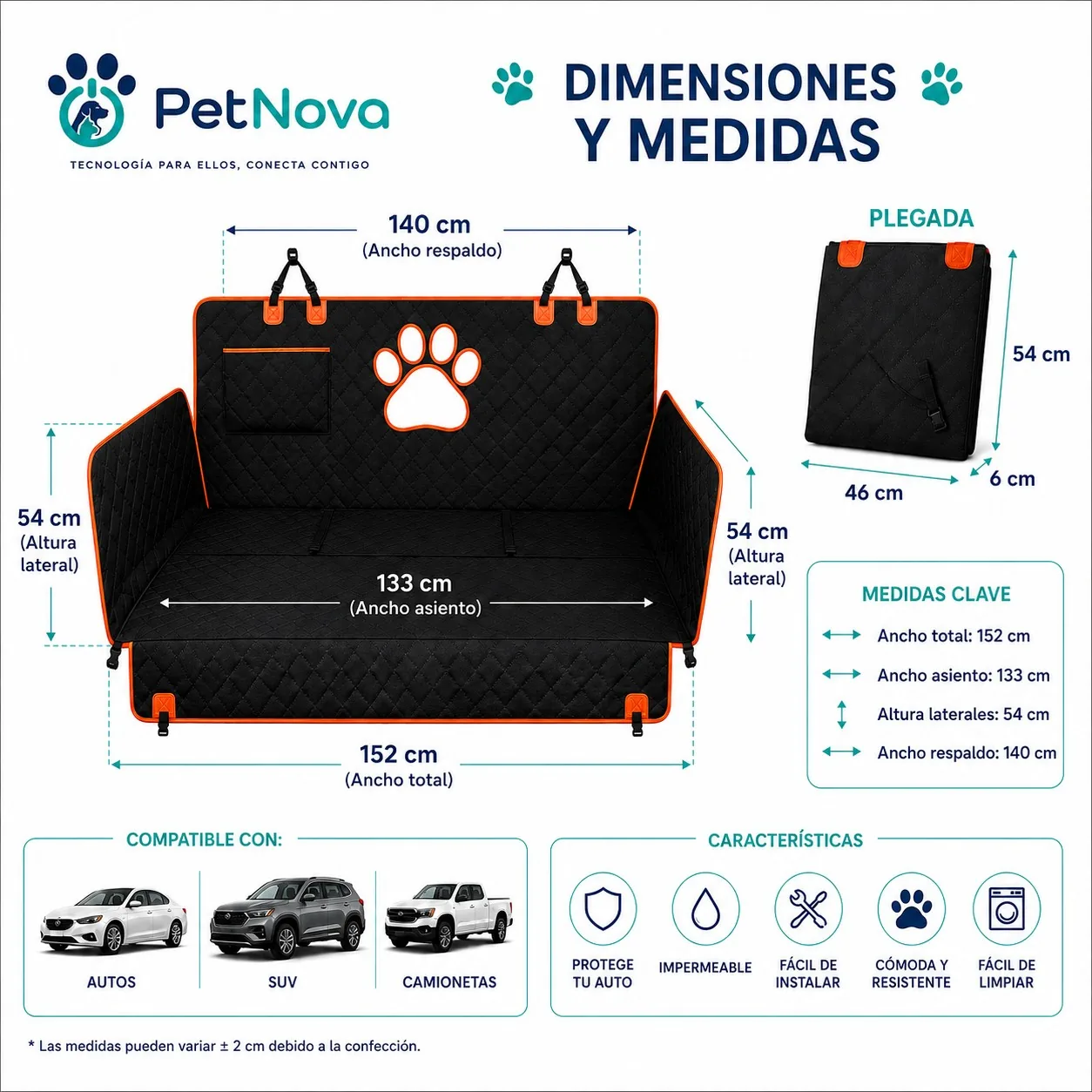Funda Premium para Asiento de Auto para Mascotas