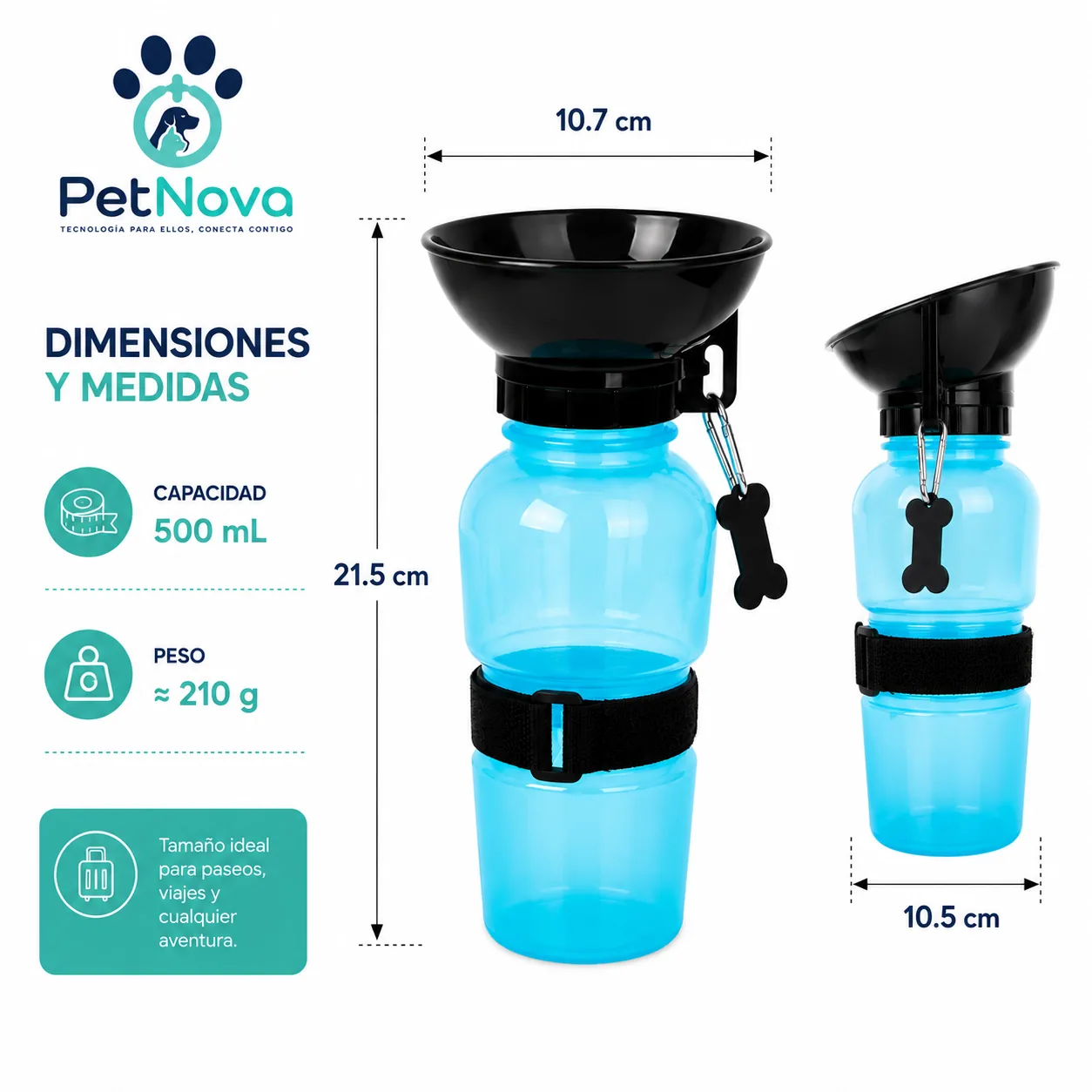 Bebedero Portaltil para Perros PetNova